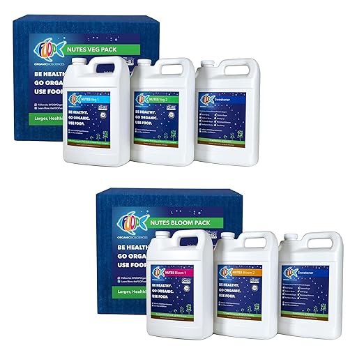 FOOP Nutes Veg & Bloom Gallon Pack Bundle: Organic Plant Nutrients for Root Development, Thick Stalks, Vibrant Green Canopies | Infused with Cal/Mag, and Silica | Certified Organic | Six 1G Bottles