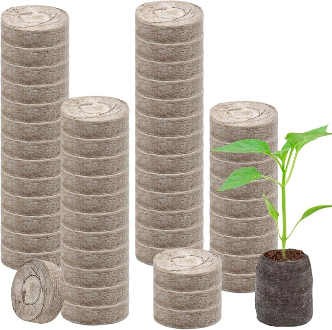 Legigo 50 Pcs 30mm Seed Starter Peat Pellets Pods for Seedlings- Compressed Seed Starting Pellets Seed Starter Pods Plugs Soil Peat Pods for Starting Seeds, Garden Planting Herb Flower Vegetables