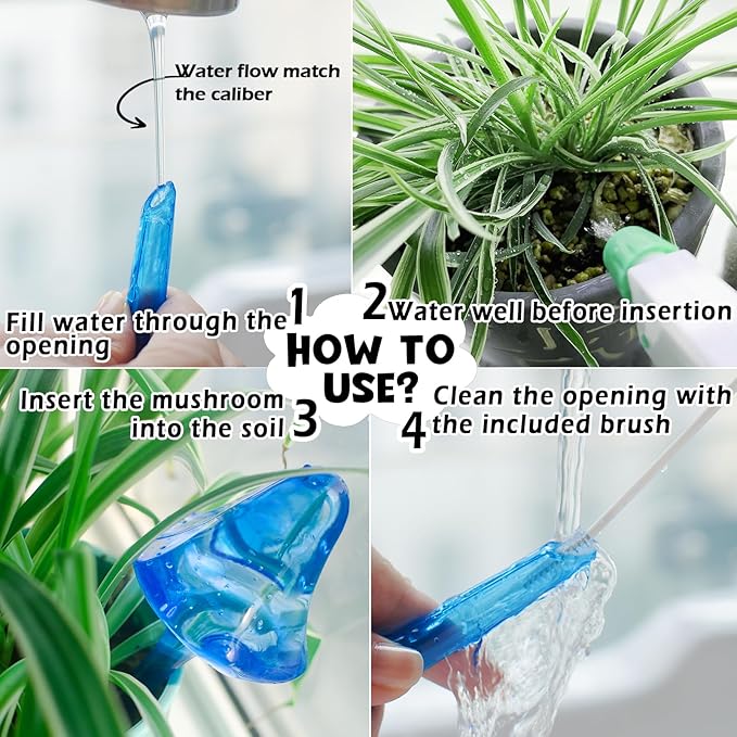 Plant Self Watering Globes Bulbs Planter Insert Automatic Plastic Watering Devices Plant Waterer Spikes for Indoor Outdoor,Self Irrigation System Lasts for 3-4 Weeks
