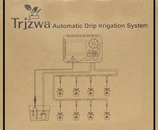 Automatic Watering System TRJZWA Newest Indoor Plant Watering System Kit DIY Plant Watering Device with Customize Schedule Water Timer, USB Power for Vacation Plant Watering System for Balcony/Indoor