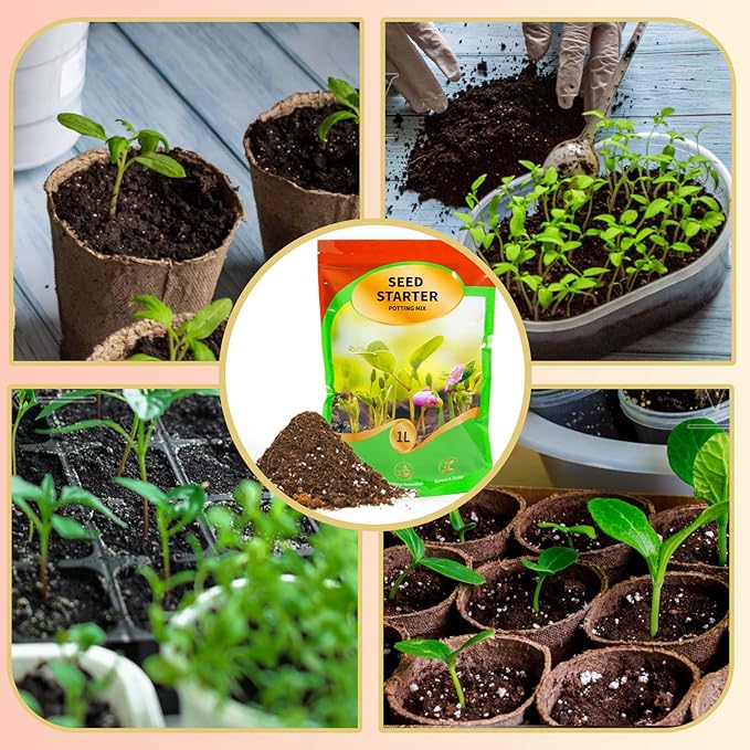 Seed Starting Soil Mix 2qt, Seed Starter Seedling Soil Ready to Use Suitable for Vegetable, Flower, Houseplant and Bonsai