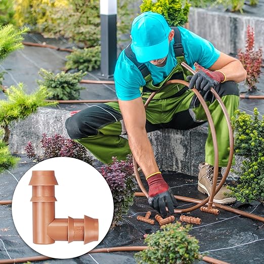 Drip Irrigation Barbed Elbow：20 Pack Drip Irrigation Elbow Parts Fits for 1/2 Inch Drip Irrigation Tubing 17mm 0.600" ID Elbow Connectors for Patio Lawn Garden