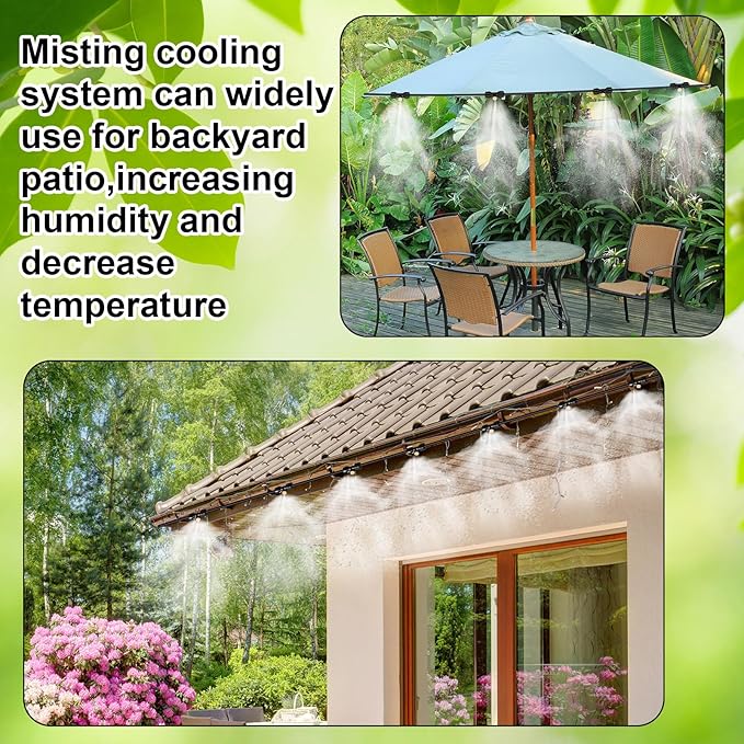 30 Pcs 1/4" Drip Irrigation Tee Connectors for Drip Tube Quick Connect Drip Irrigation Parts Fittings for 1/4 Inch(6.35mm) Irrigation Tubing Drip or Sprinkler (Black,Misting Nozzle)