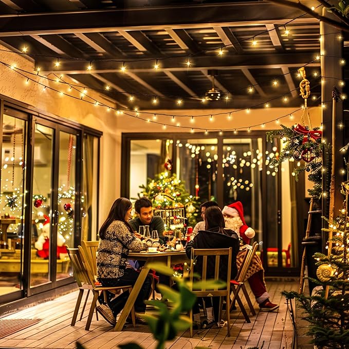 JMEXSUSS 272ft 800 LED Outdoor Christmas Lights, 8 Modes Warm White Christmas Tree Lights Green Wire, Waterproof Led Christmas String Lights for Outside Indoor Xmas Party Tree Decor