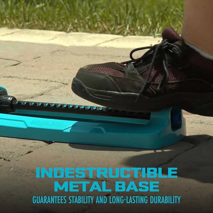 Aqua Joe SJI-OMS20 Aqua Joe 4,400 Sq Ft Coverage Indestructible JUMBO Metal Base Oscillating Sprinkler