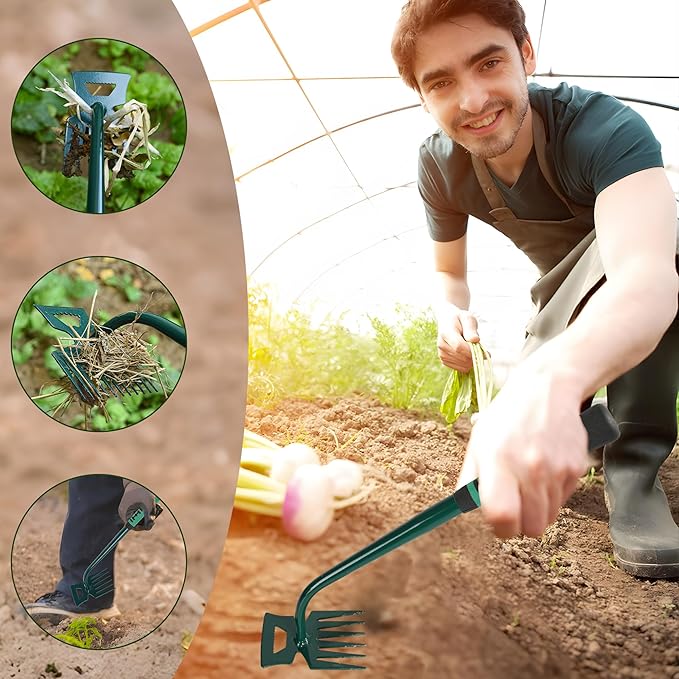 Weeding Artifact Uprooting Weeding Tool Kit 2 Pack 6 Teeth 11 Teeth Weed Pulling Tool Portable Manual Weeder Puller for Vegetable Gardening Backyard Farm Planting Weeding