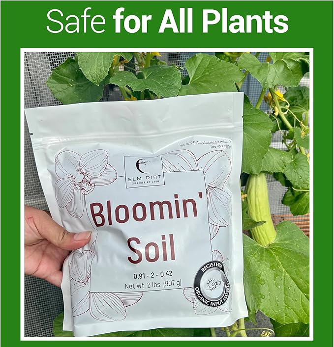 Elm Dirt Premium Bloom Soil for all Plants - 100% Organic Plant Soil for Outdoor Plants & Indoor Plant Soil | Soil Enhancer for Plant Growth & Healthy Nutrients - Big Bloom Plant Soil Activator, 2 lbs