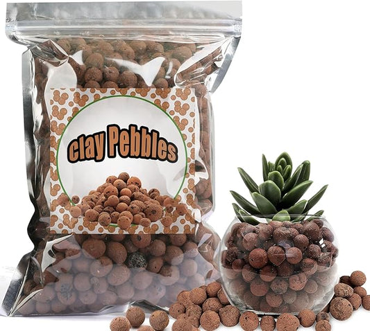 2.2 LB Clay Pebbles Leca Balls for Plants, hydroponic expanded clay pebbles, Ideal for Potted Planter drainage rocks material