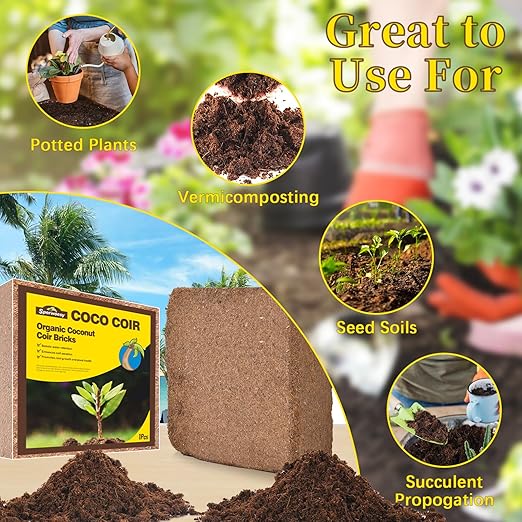 Eco-Friendly Coco Coir Mat & 10lbs Soil Conditioner for Plants, Succulents, Violets - Supports Strong Roots & Healthy Growth