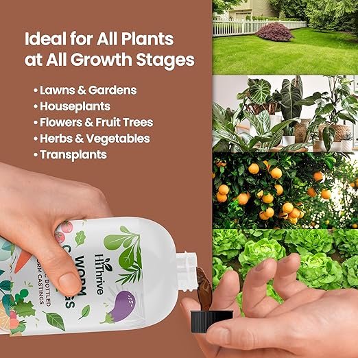 16oz Worm Castings for Plants - Makes 32 Gallons of Earthworm Castings Compost Tea, Liquid Worm Casting – Nutrient-Rich Organic Compost Worms for Healthier Soil & Vibrant Plant Growth