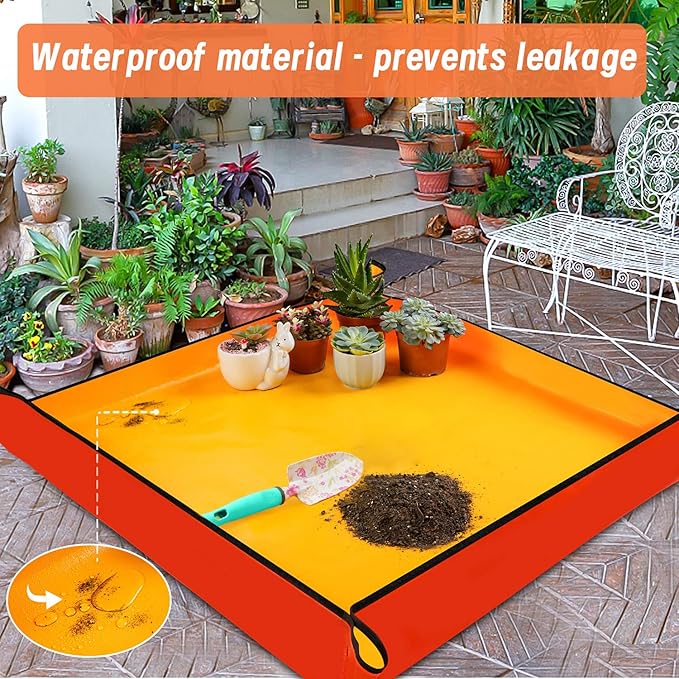 3 PCS 39.5" X 39.5" Extra Large Repotting Mat for Indoor Plants Transplanting and Dirt Control, Gardening Gifts