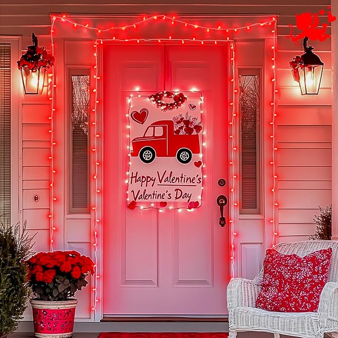 JMEXSUSS Red Christmas Lights Clear Wire, 66ft 200 LED Red Christmas String Lights Outdoor Indoor Plug in, 8 Modes Red String Twinkle Fairy Lights for Room Party Tree Decorations