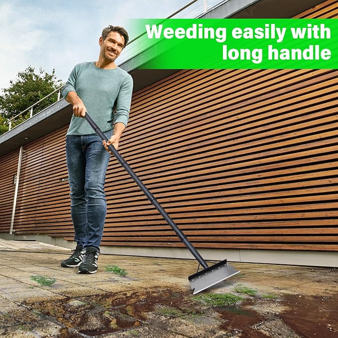 Pragmatist Garden Shovel, Snow Shovel, Ice Scraper, Multifunctional Cleaning Shovel with 59" Adjustable Handle Heavy Duty Garden Tool Cleaning Shovel for Lawn Edging, Scraping, Weed and Ice Removal