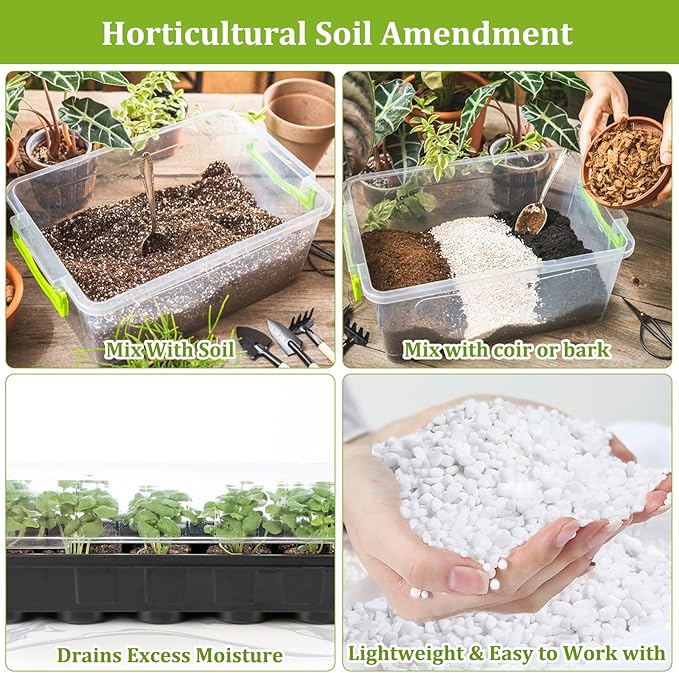 Legigo 26 Quarts Organic Horticultural Perlite for Plants Indoor- Natural Horticultural Soil Additive Conditioner Mix for Improves Drainage, Ventilation and Root Growth