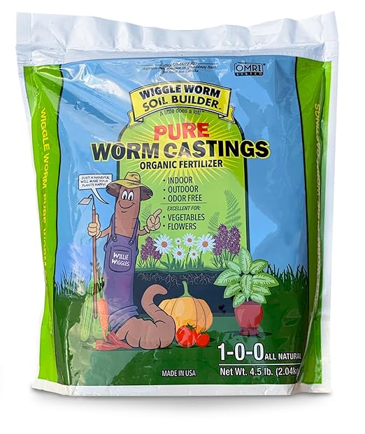 100% Pure Organic Worm Castings Fertilizer, 4.5-Pounds - Improves Soil Fertility and Aeration for Houseplants, Vegetables, Gardens, and More – OMRI-Listed and Mineral-Dense