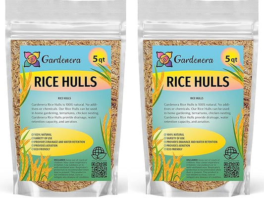 Sustainable Mulching with Gardenera Rice Hulls - Maintain Soil Temperature, Suppress Weeds, and Conserve Water - 10 QUARTS