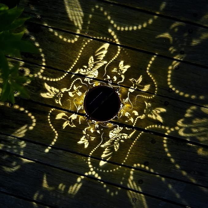 Solar Lanterns Outdoor Hanging Hummingbird Decor Lantern,Waterproof Hollow Out Metal Decorative Garden Light,Graceful Decoration for Patio,Yard,Landscape,Walkway,Festival