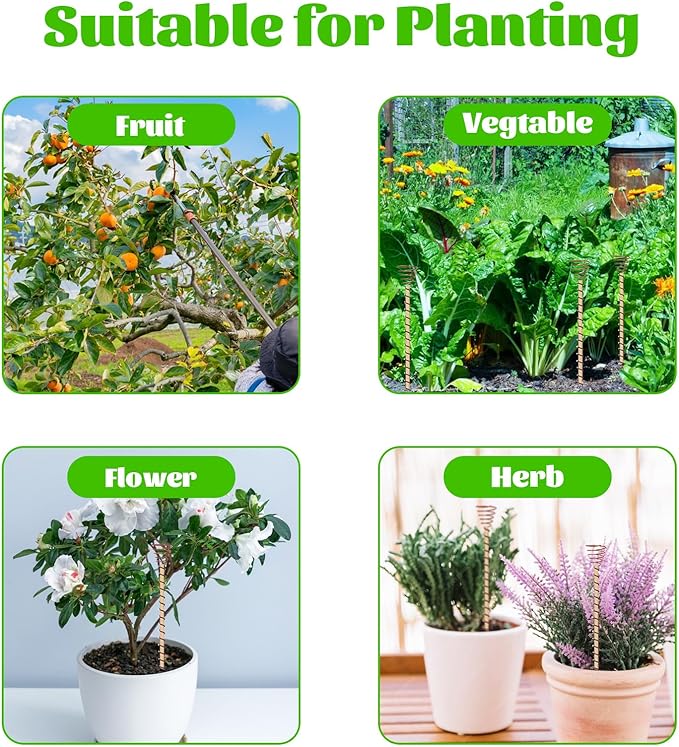 18 Pack 13.8" Electroculture Copper Gardening Antenna, Long Electroculture Plant Stakes, Copper Coils for Gardening Plants Fruits Vegetables Growth, High-Yield,Eco-Friendly, 3 Garden Tools Included