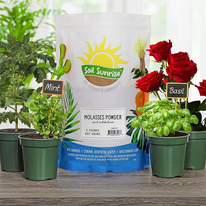 Dry Horticultural Molasses Powder (2 Pounds), Indoor/Outdoor Gardening Soil Amendment for Plants