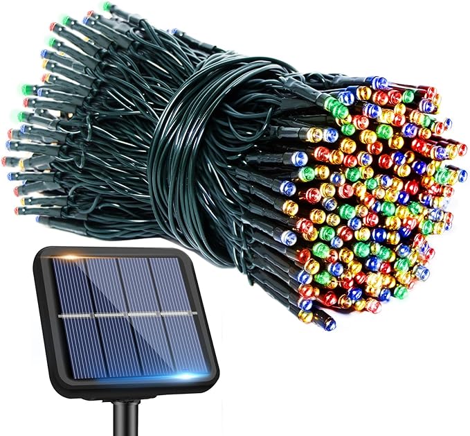 btfarm Solar String Lights Outdoor, 120LED 39Ft Solar Christmas Lights Outside Waterproof, 8 Modes Tree Twinkle Light Solar Powered for Garden Yard Patio Party Decoration,Colorful