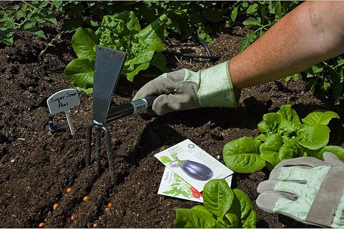 Yard Butler Terra Tiller - Durable Weeding & Tiller Gardening Tool - Ergonomic Grip for Weeding, Tilling & Digging - Dual-Action Head with Three Prongs & Beveled Edge