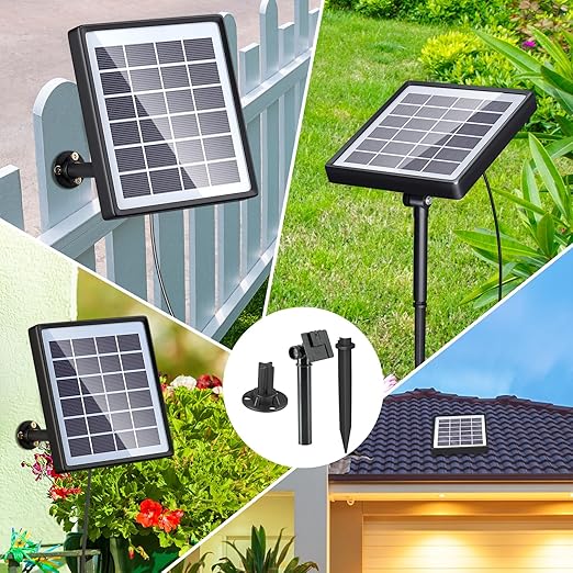 PChero Solar Automatic Drip Irrigation Kit, Solar Powered Auto Watering System with 12 Timer Modes for Indoor Balcony Outdoor Garden Greenhouse, Supported 15 Pots Plants
