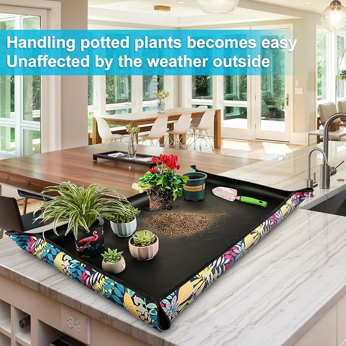 2PCS 43.5"x 29.5" Extra Large Repotting Mat for Indoor Plants Transplanting and Mess Control Gardening Gifts for Women Men