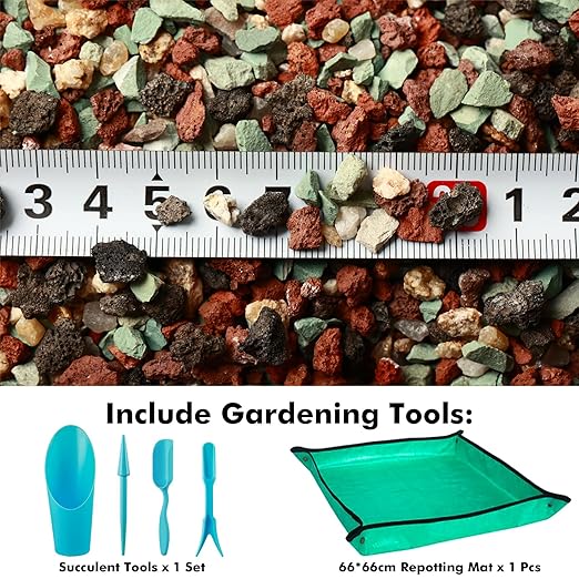 18 Pounds Mix Horticultural Lava Rocks, 3-6 mm Lava Rocks for Plants, Bonsai Rocks Horticultural Grit Soil Cover Gravel for Succulents and Hydroponics, Fairy Gardening, Top Dressing, Plant Drainage