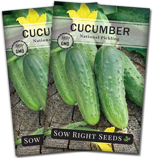 Sow Right Seeds - National Pickling Cucumber Seeds for Planting - Non-GMO Heirloom Packet with Instructions to Plant and Grow a Home Vegetable Garden - Famous Variety for Homemade Pickles (2)