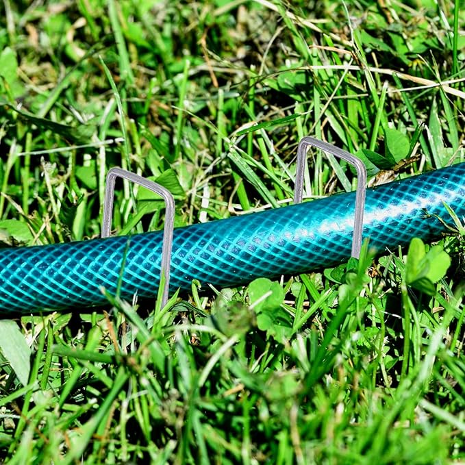 CEWOR 200 Pack Landscape Staples 6 Inches, 11 Gauge Galvanized Landscape Fabric Stakes Metal Garden Ground Stakes Sod Pins for Lawn, Barrier Fabric, Holding Fence, Ground Cover