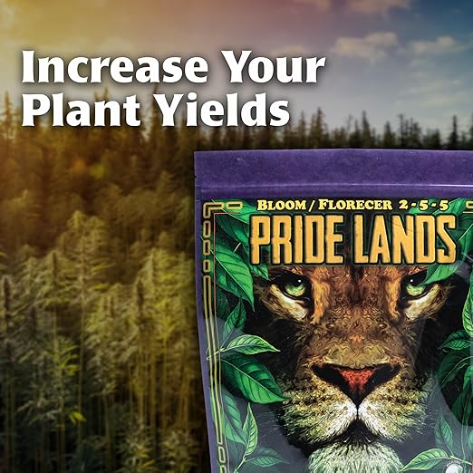 Pride Lands Bloom Ultra-Premium Organic Dry Fertilizer w/NO Fillers, Bigger, Brighter Flowers and Plants w/Our Complete Bloom Food, Recharge Nutrients and Boost Growth w/Optimal Blend of NPK, 10 lb