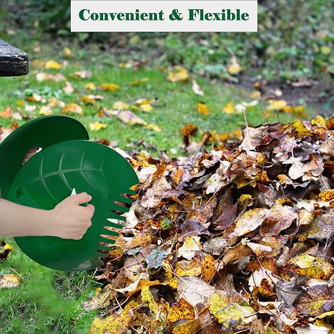 Eastrans 1set Leaf Scoops and Hand Rakes,Leaf Claws for Picking up Leaves,Grass Clippings and Lawn Debris,Dark Green,2pcs