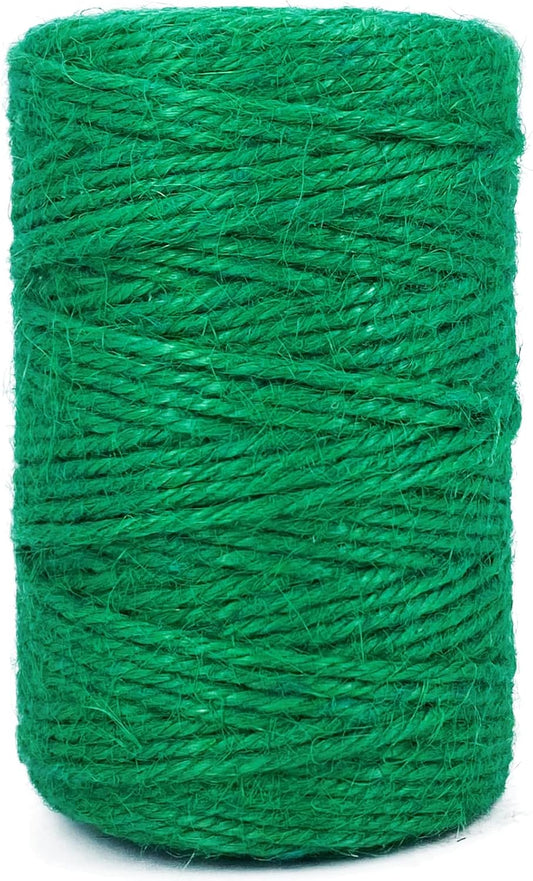Leecogo Green 2.5mm Jute Twine 328 Feet Heavy Duty Garden Twine String for Gardening Plant Crafts and Decorative Projects