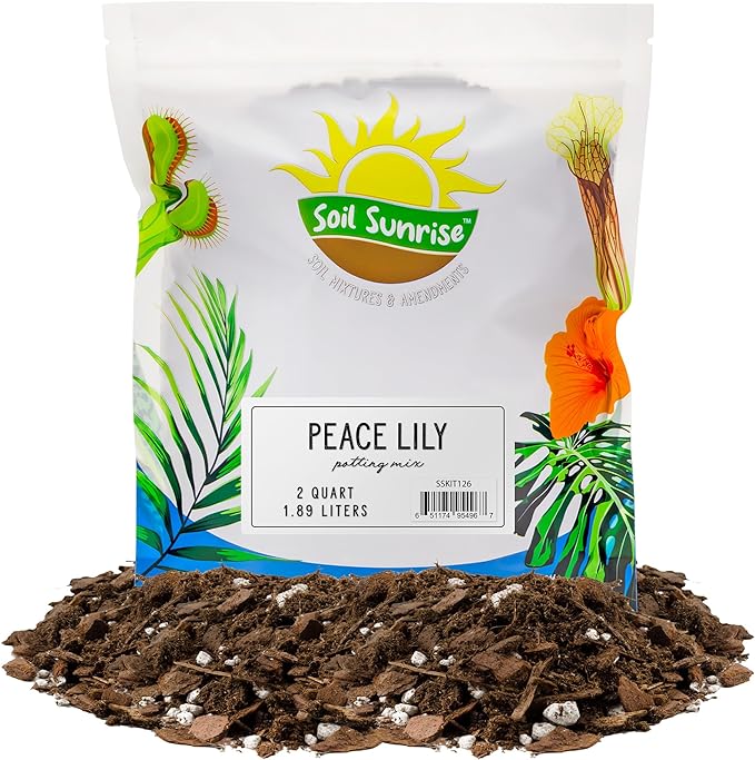 Peace Lily Potting Soil Mix (2 Quarts), for Planting, Growing, or Repotting Peace Lily Plants