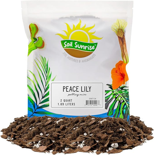 Peace Lily Potting Soil Mix (2 Quarts), for Planting, Growing, or Repotting Peace Lily Plants
