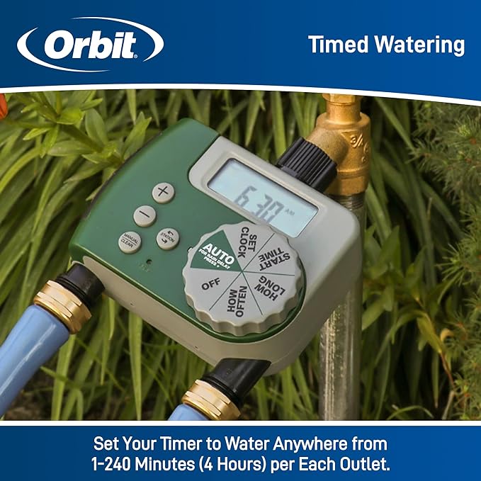 Orbit 58910 Digital 2 Outlet Hose Faucet Timer
