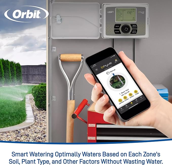 Orbit 57946 B-hyve Smart Indoor/Outdoor 6-Station WiFi Sprinkler System Controller