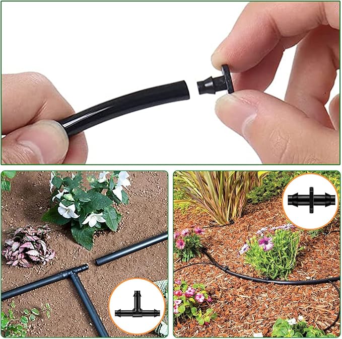 4 Set Faucet Adapter US Standard 3/4" Female Thread to 1/4" Tube Connector Convert 3/4" Garden Hose to 1/4" Tubing 1/4" Drip Irrigation Garden Hose Adapter (Splitter)