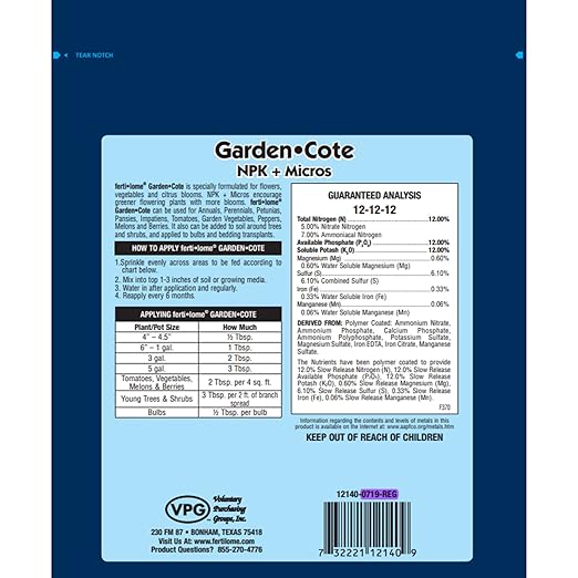 Fertilome (12140) Garden Cote Fertilizer 12-12-12 (1 lb.)