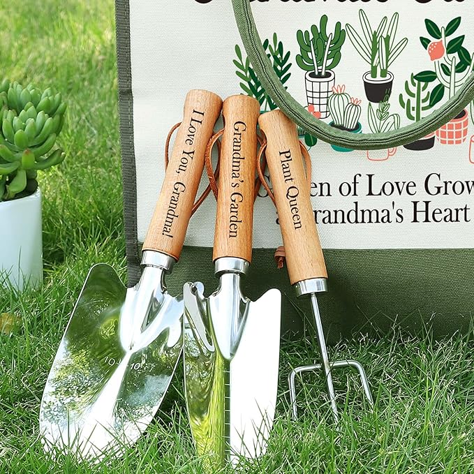 LEJIAJINW Gifts for Grandma Mothers Day Grandmother Gardening Gifts for Women Granny Gigi Nana Granny Birthday Gift, Gardening Hand Tools Set, from Grandkids Grandchildren