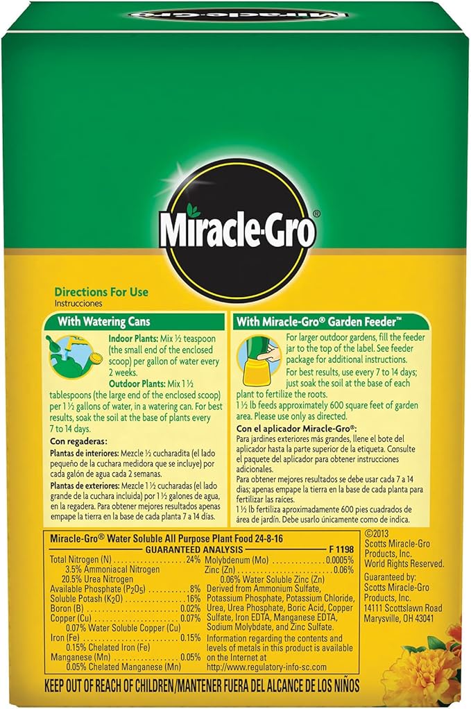 Miracle-Gro Water Soluble All Purpose and Shake 'N Feed Plant Food Bundle: Feeds Flowers, Vegetables, Trees, and Houseplants