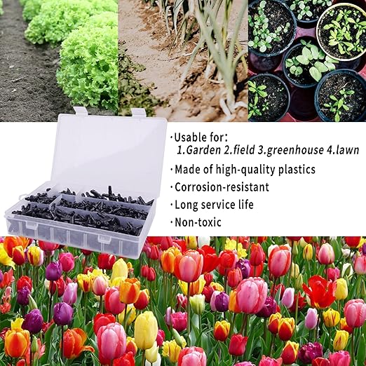 280 Pcs Drip Irrigation System Fitting Kit for 1/4 inch Irrigation Tubing Hose, Greenhouse Garden Plant Irrigation Fittings with Barbs Six Fittings for Easy Installation