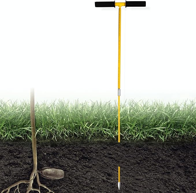 Febtech - Insulated Metal Soil Probe Rod - Septic Tank Probe - 32-Inch Long Overall, 3/8" Septic Tank Finder Probing Rod,T-Handle Septic Tank Locator Tool For Gardening, Agriculture, Septic Systems