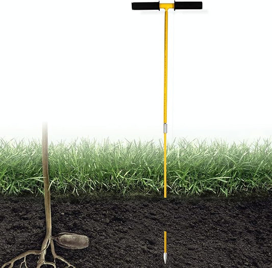 FEBTECH - Septic Tank Probe - Insulated Metal Soil Probe Rod - 42-Inch Long Overall, 3/8" Septic Tank Finder Probing Rod,T-Handle Septic Tank Locator Tool For Gardening, Agriculture, Septic Systems