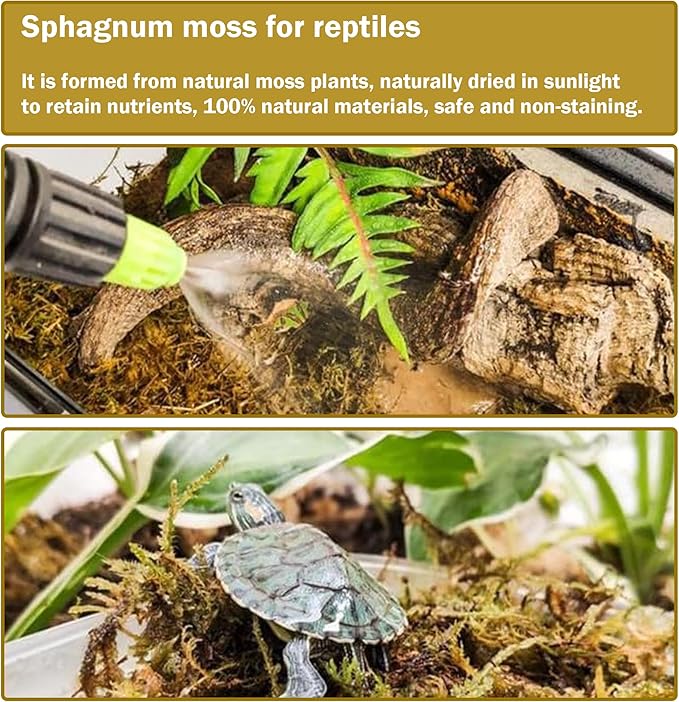 Hourleey 10.6 oz Sphagnum Moss for Plants, Premium Natural Long Fibered Dried Moss Potting, Sphagnum Peat Moss Bulk for Orchids Succulent Carnivorous Potted Plant Reptiles Medium Sarracenia