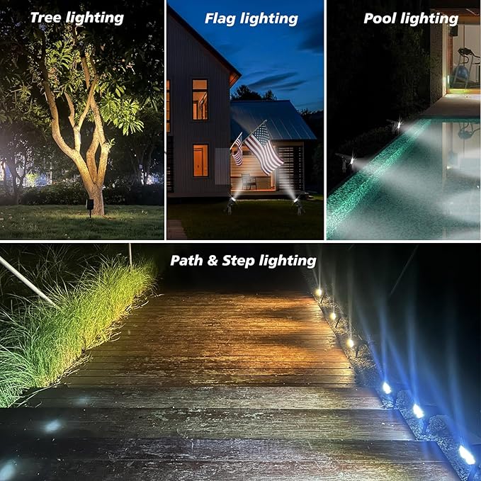 All-New Solar Spot Lights Outdoor Waterproof，20 LEDs Solar Flag Light with 2 Modes,Landscape Spotlights for Pathway, Patio, Garden, Trees ，Pool(2 Pack,Warm Light)
