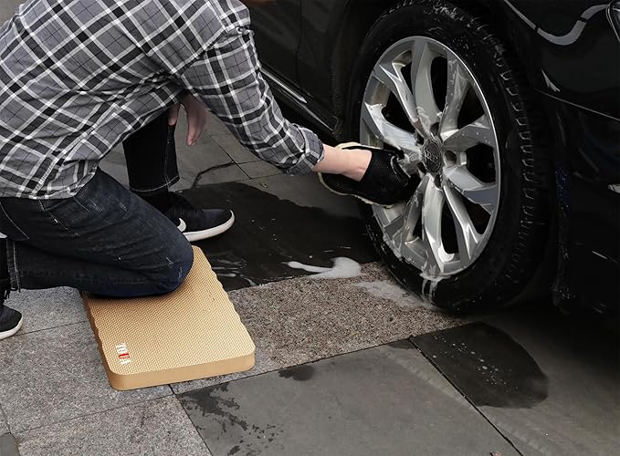 Kneeling Pad Thick Extra Large High Density Foam Comfort Kneeling Pad for Work Gardening Yoga Exercise Garden Knee Pad 2 Pack Beige