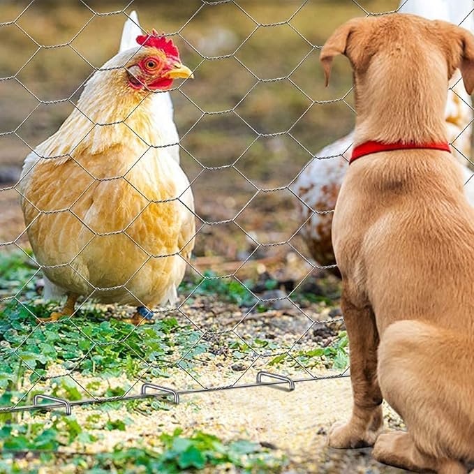 Landscape Staples Galvanized Garden Stakes,4 inch 100pack 12 Gauge Heavy Duty Garden Pins for Fences, Lawns, Weed Barriers and Landscape Fabrics, Irrigation Hose,Yard Lawn, Landscape Fabric