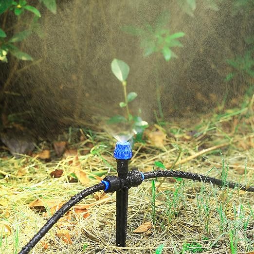 Drip Irrigation Emitters with Adjustable 360 Degree Water Flow Drippers Atomization Sprinker for 1/4 inch Tubing Garden Drippers Sprinker for House Garden Watering System(12pcs-Atomization Sprinker)