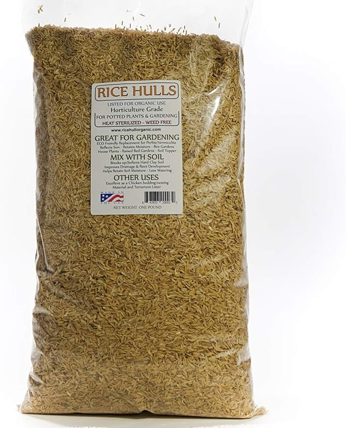 Rice Hulls - Organic Use – 3lb - House Plants - Gardening - Chicken Bedding Nesting
